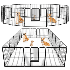 Dog Playpen Indoor Fence Height Metal Exercise Pen With Door Small Puppy Medium Large Dogs Animal Pet For Outdoor, Garden, Yard (Option: 40516P)